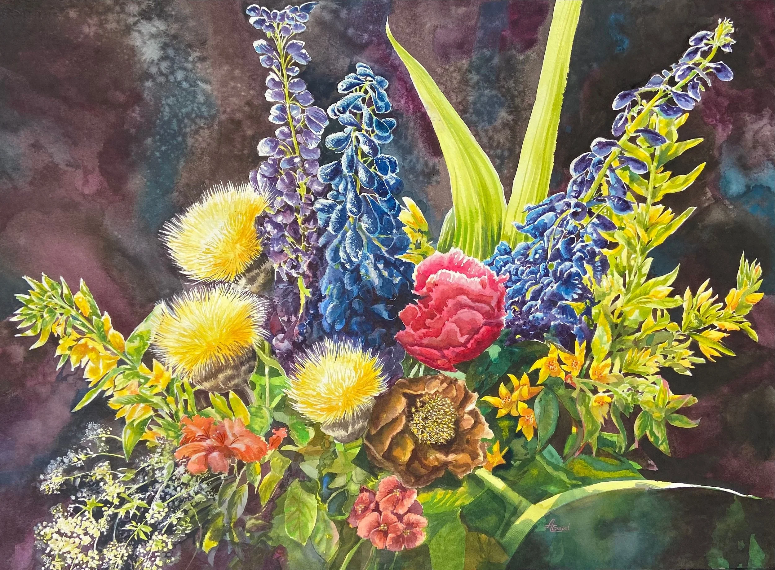 Summer Bouquet. Watercolor on Arches paper