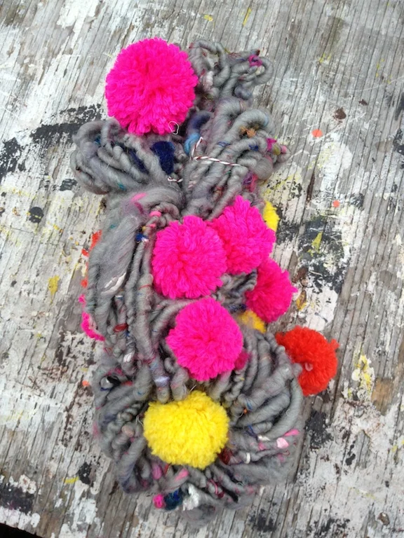 Hand spun Art Yarns PomPoms