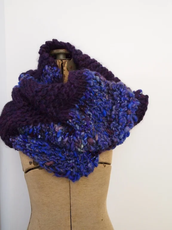 Knitted Cowl with handspun