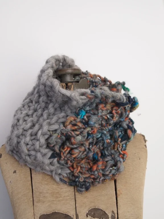 Knitted Cowl with handspun
