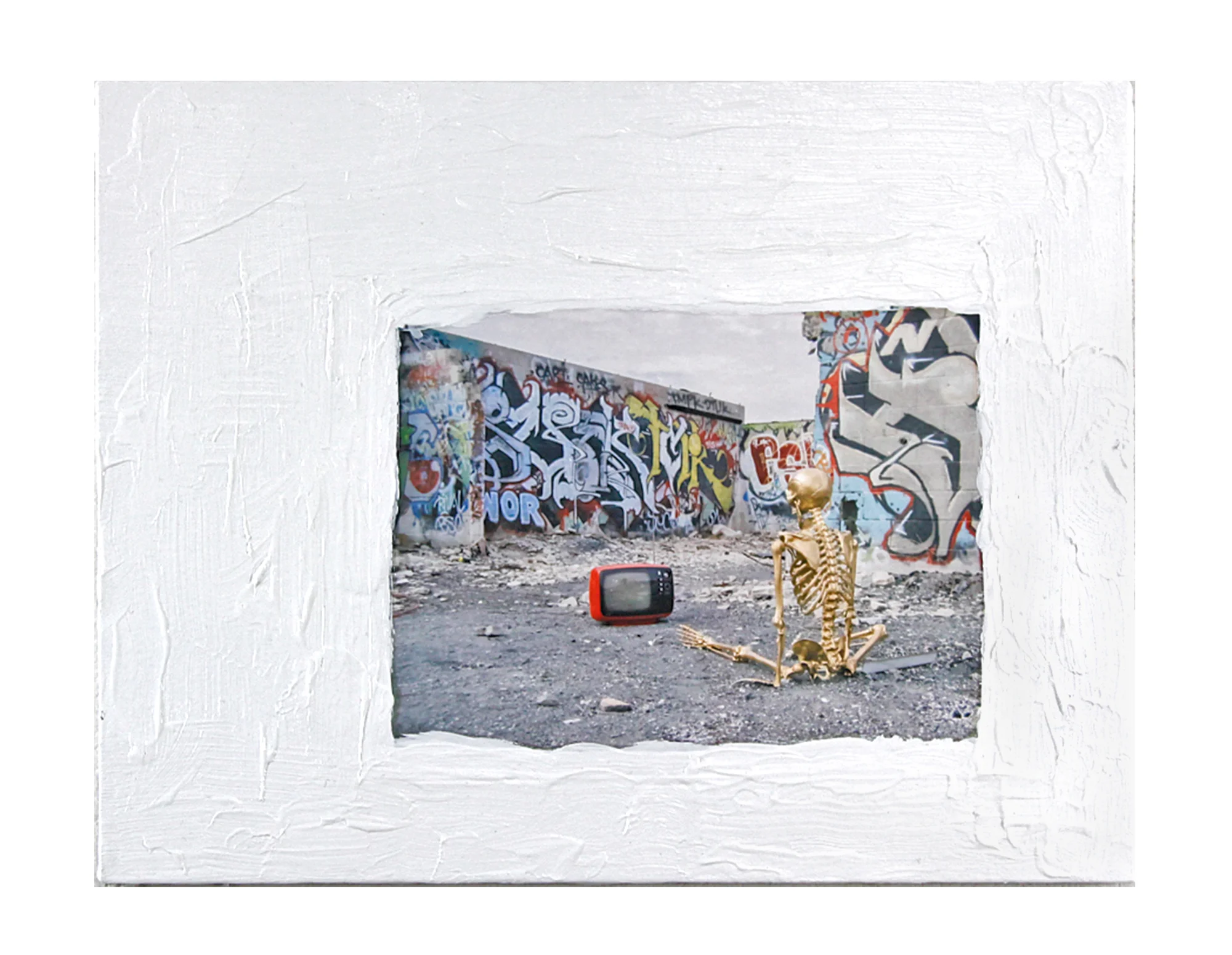 False Idols Before Me 2013 Acrylic paint and digital print on canvas 14x18