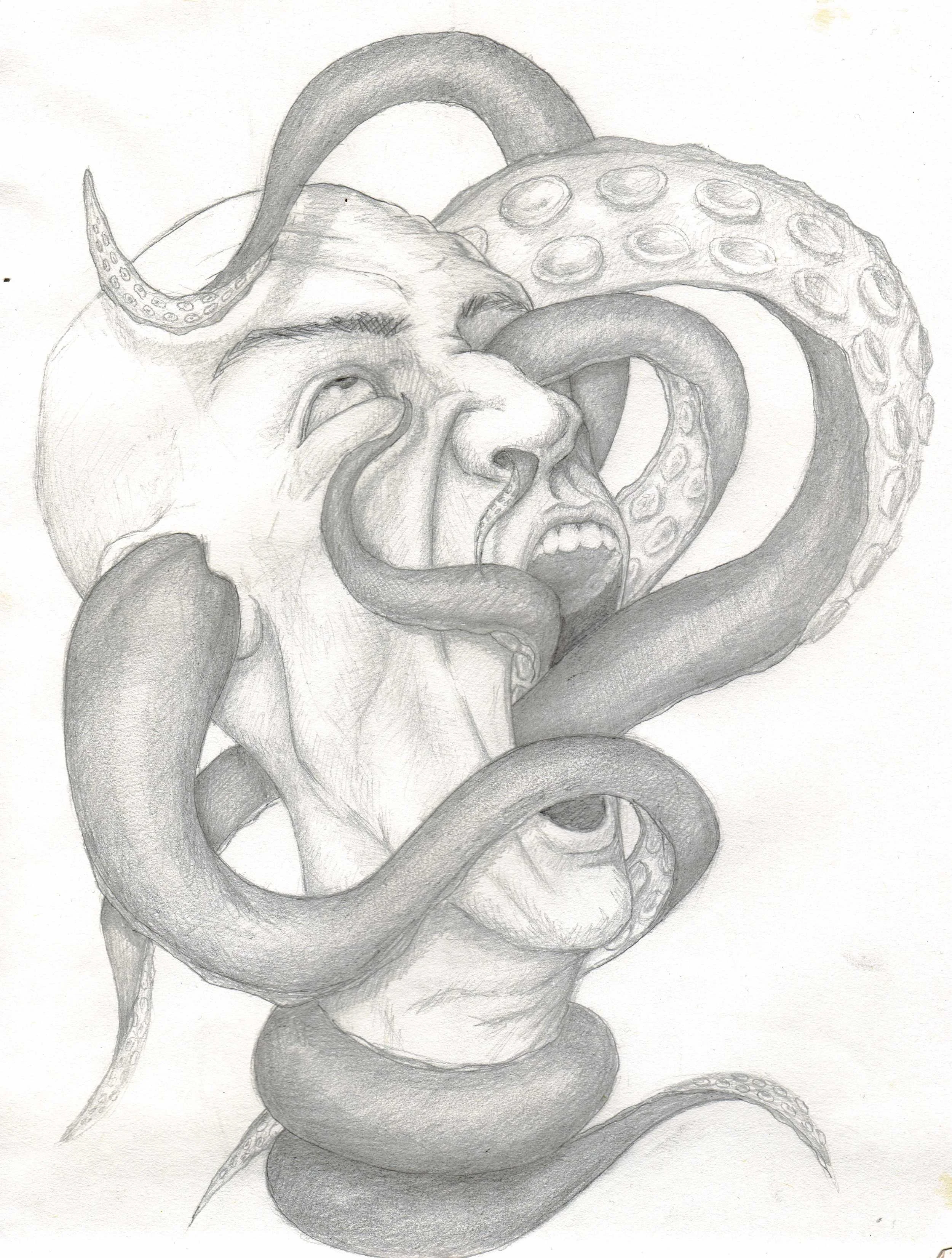Don't Eat the Calamari 2010 Graphite on Paper 9x12