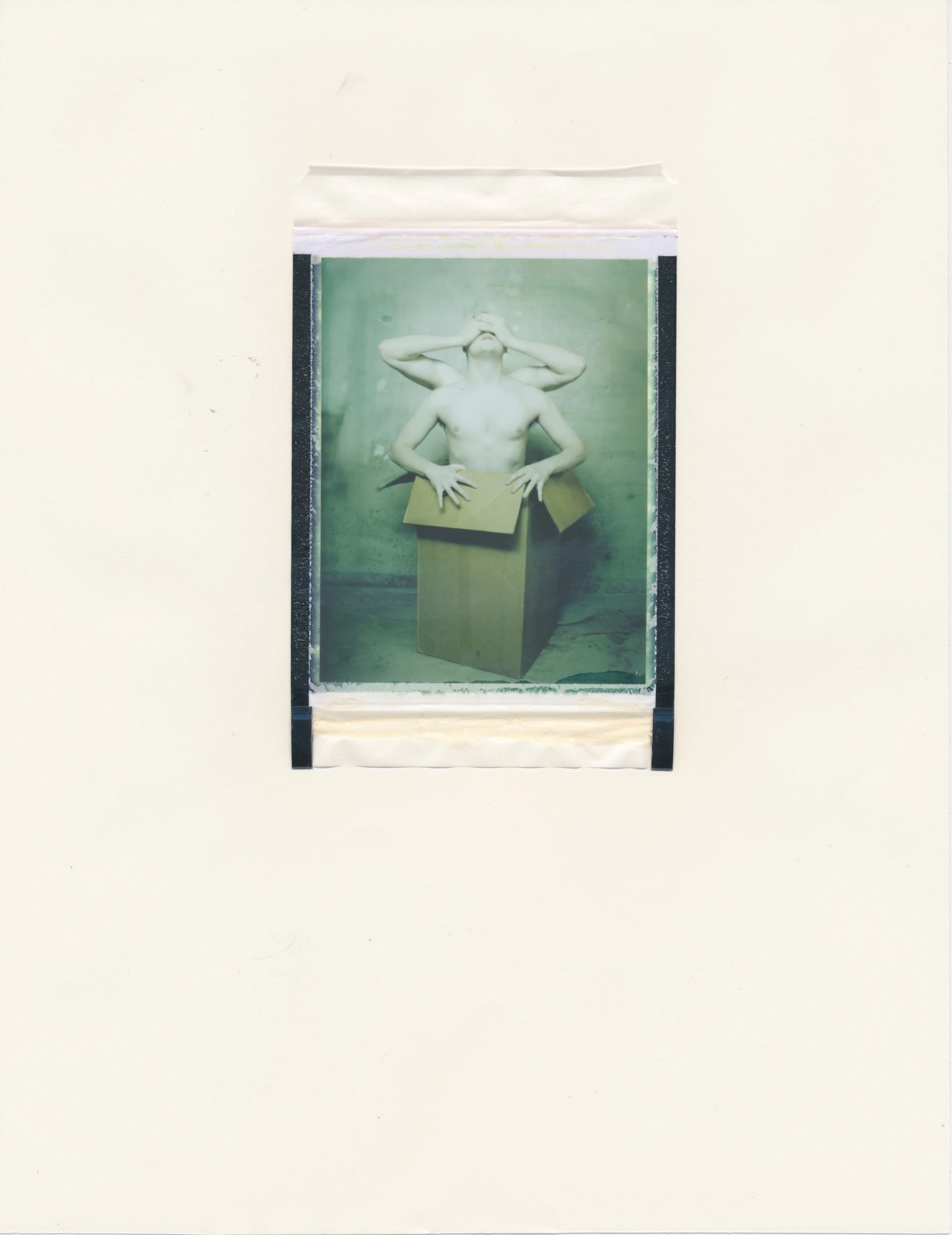 Human Obscura #11 (Figure in Box 4) 2015 Diffusion Transfer Print on Paper 8.5x11