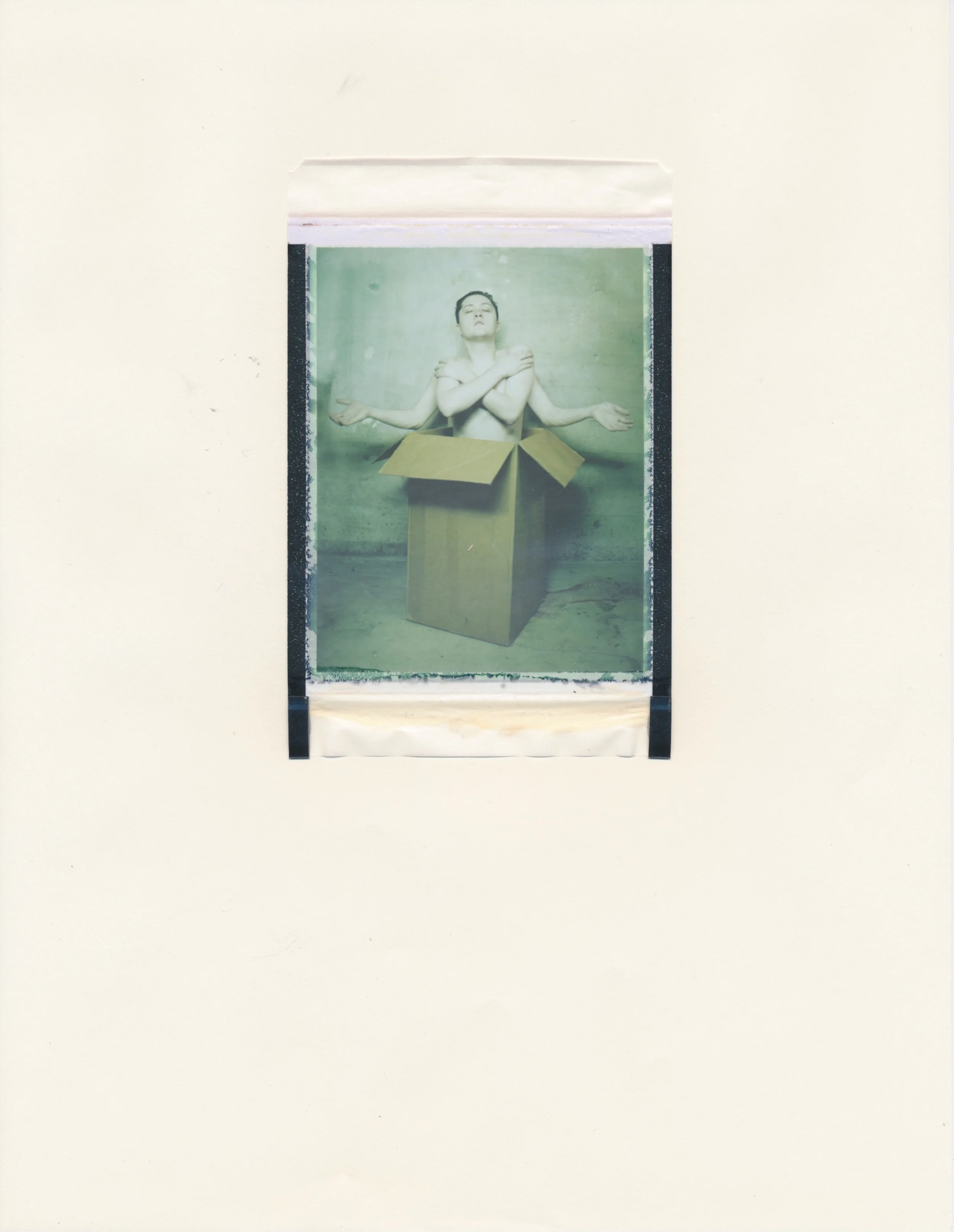 Human Obscura #8 (Figure in Box 1) 2015 Diffusion Transfer Print on Paper 8.5x11