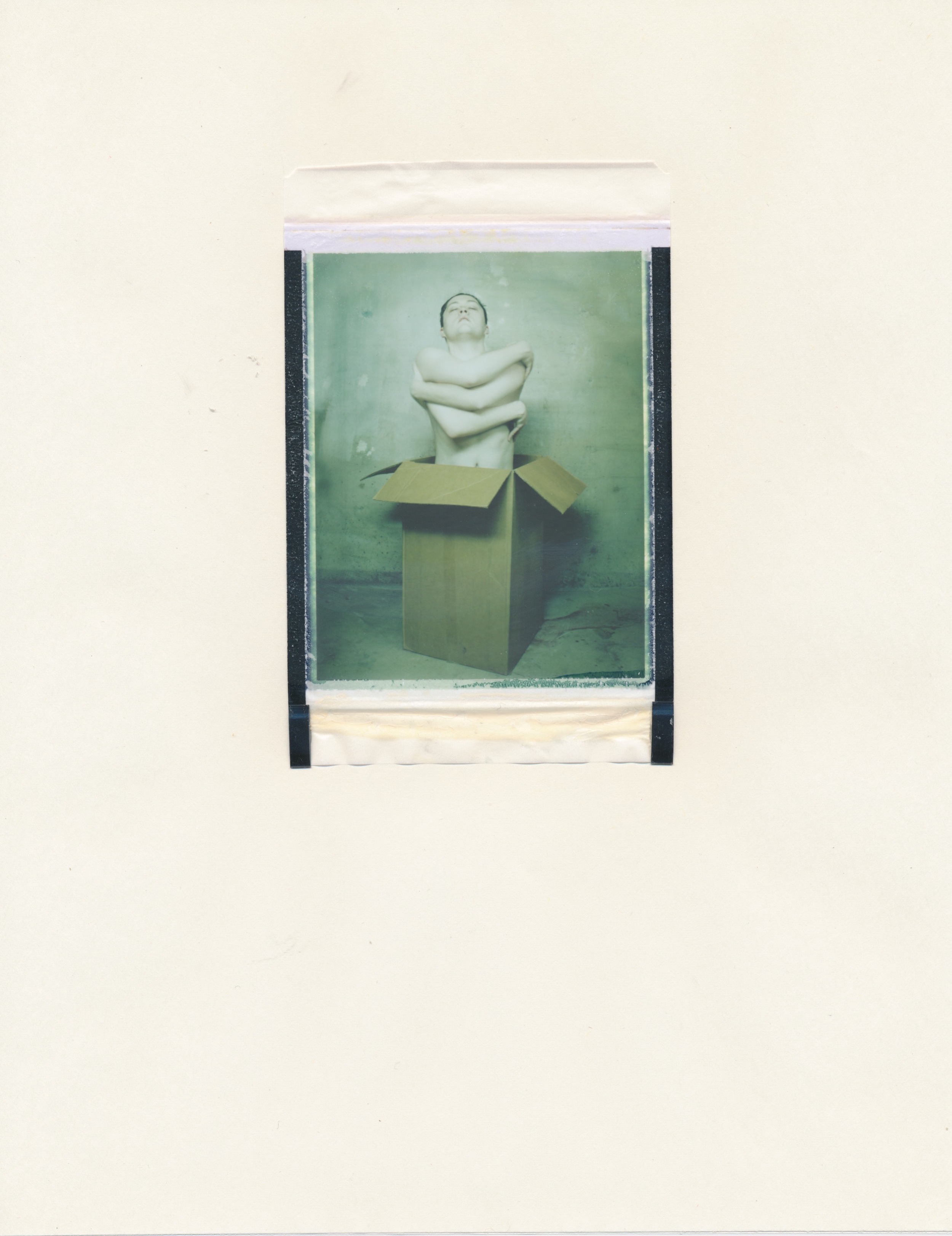 Human Obscura #12 (Figure in Box 5) 2015 Diffusion Transfer Print on Paper 8.5x11