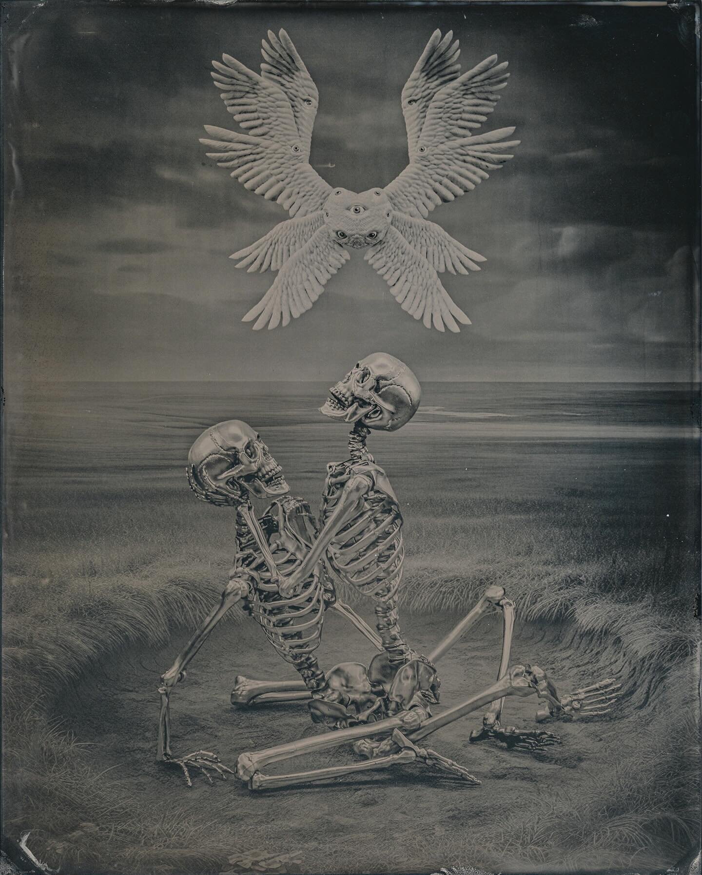 The Lovers

8x10 Wet Plate Collodion

Those of you who have been following me for a while will note the influence of my earlier work on this piece. When I was in the planning stages of this piece it was obvious that this was the direction to go. 
The