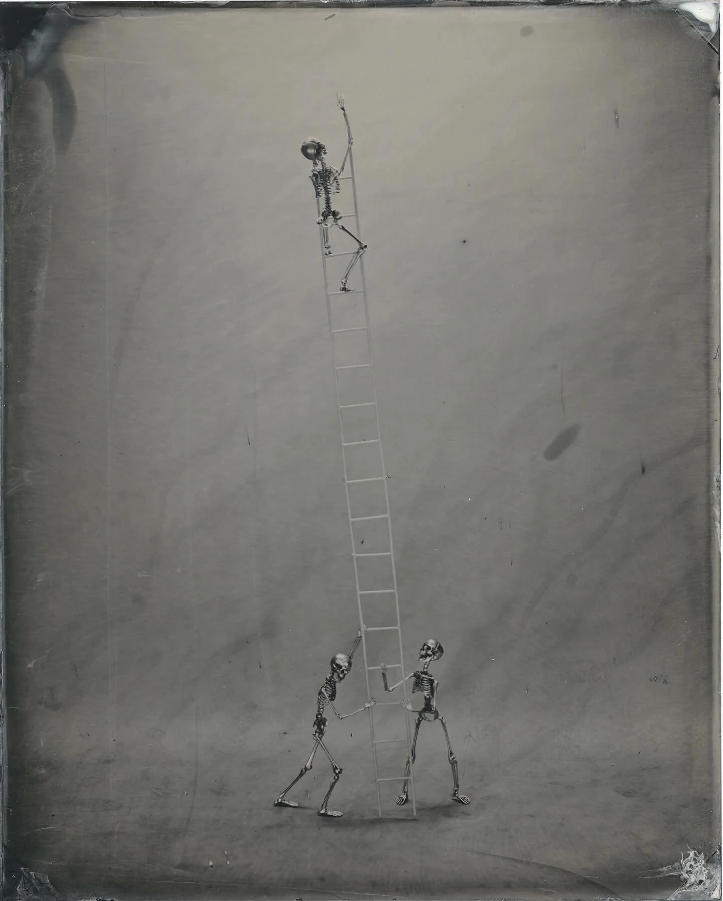 I was going through an old book of notes when I found a sketch for this photo from 2019. 
Early in my time working with wet plate and a studio ago. 
-
This was a period where I got back into the making of things for my images, building props and stag