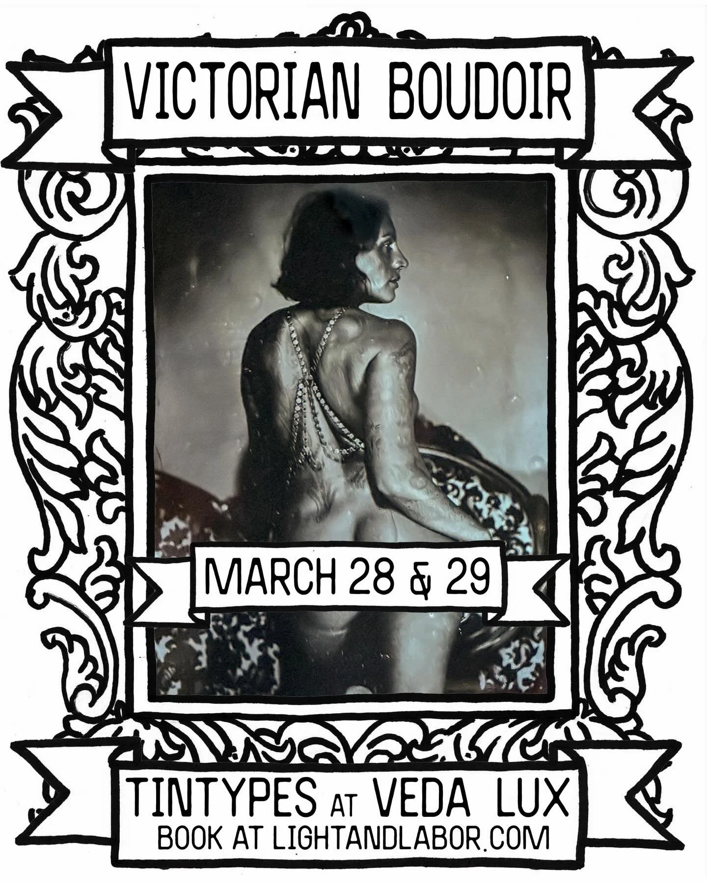 It is time again. 

Boudoir Tintype sessions at @veda_lux downtown

What you get:
3 one of a kind tintype photographs
Veda Lux gift package
Access to props and costumes at Veda Lux
Posing and fluffing from the one and only @kelliaspengreen 

To learn