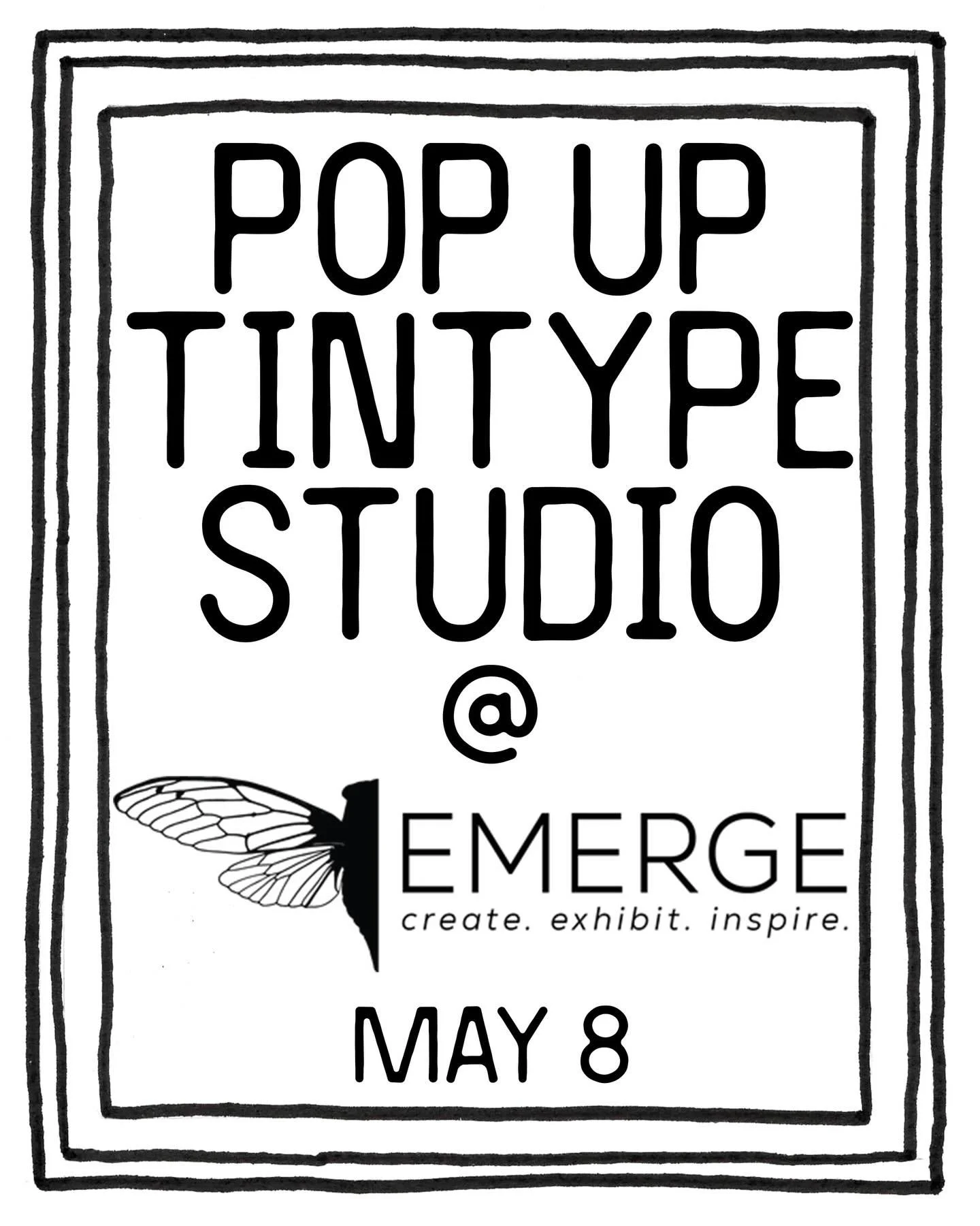 Come see me at @emergecda and have your tintype made. 

Portraits from 3pm to 8pm during Art Walk. Walk ins welcome or pre book a spot online at lightandlabor.com