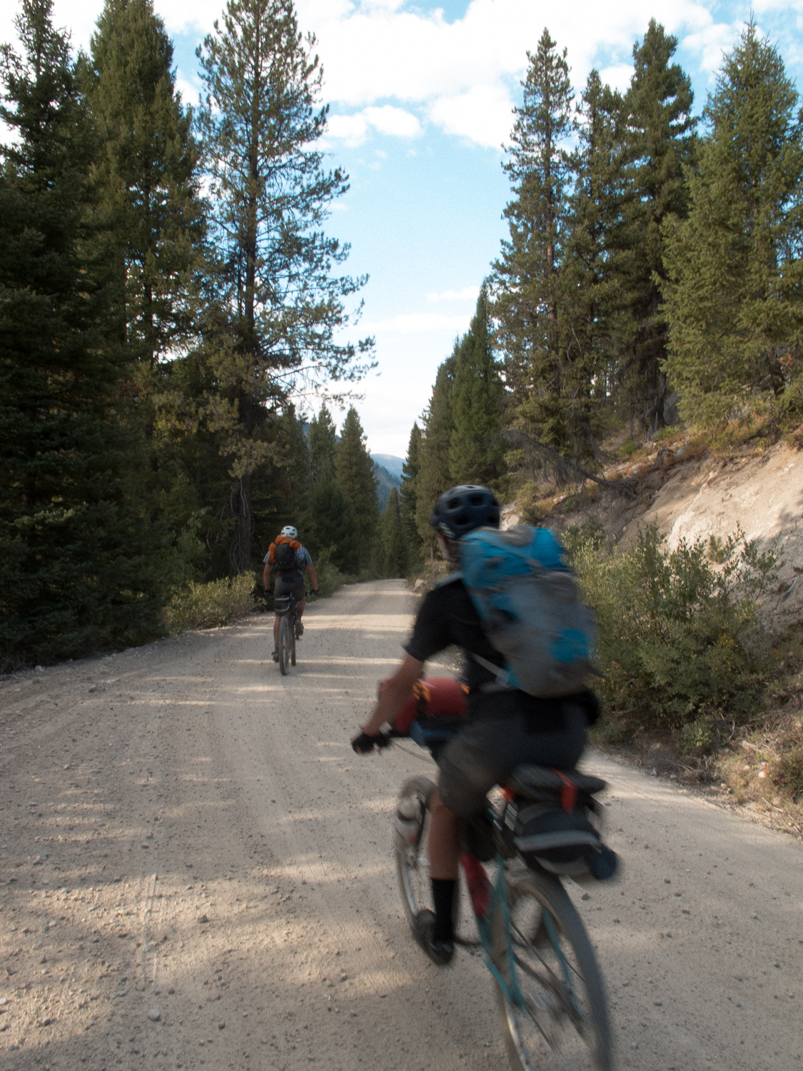 downhill into camp before climbing the deadwood summit.