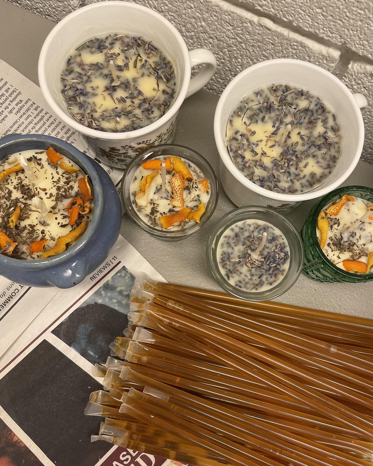 More of our other gift products including wood burned earrings, maple straws, as well as our new coffee, lavender and lemon scented beeswax candles! Coming soon&hellip;🧡