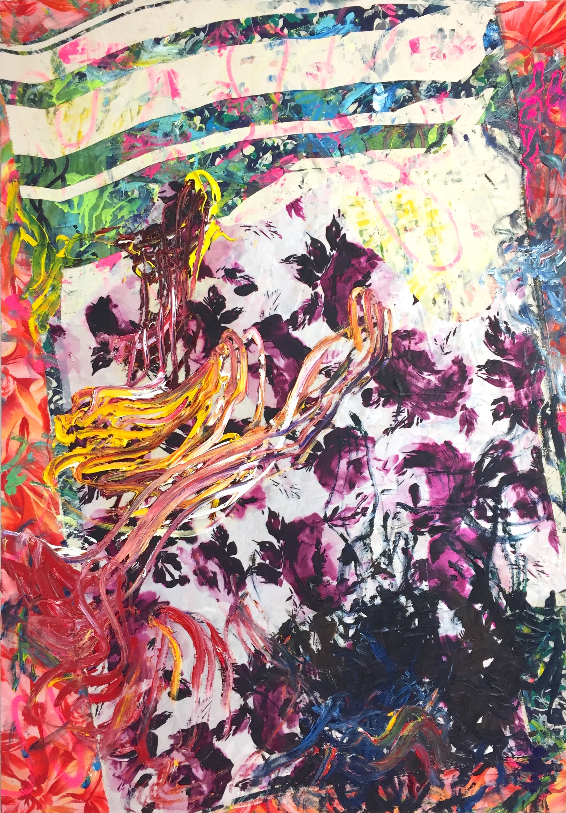   Paramnesia , 2016, mix media on canvas, 60 x 40 in   