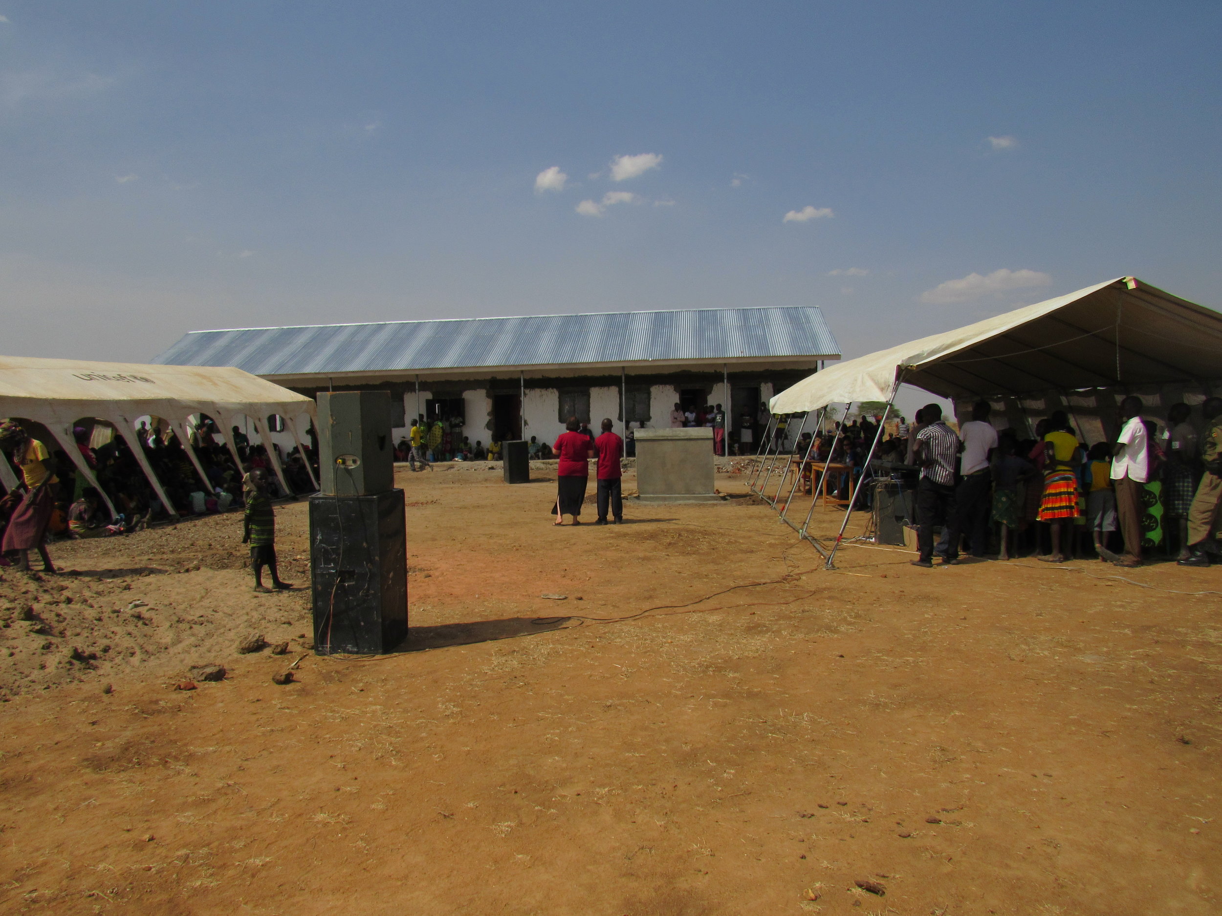 Two tents.  One for the village.  One for all the village elders, government officials, and VIPs.