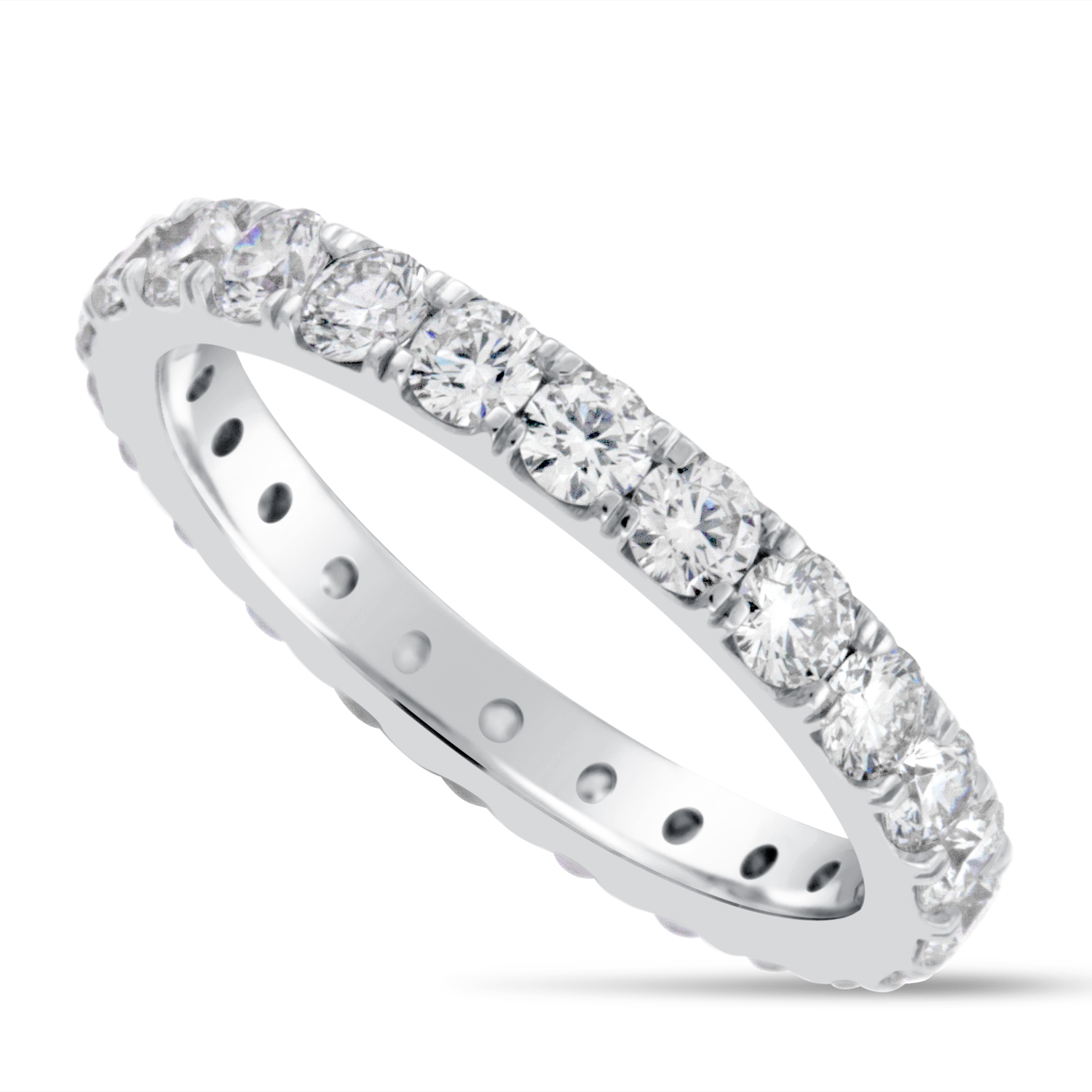 French Pavé Diamond Eternity Ring in Platinum (2 ct. tw.)