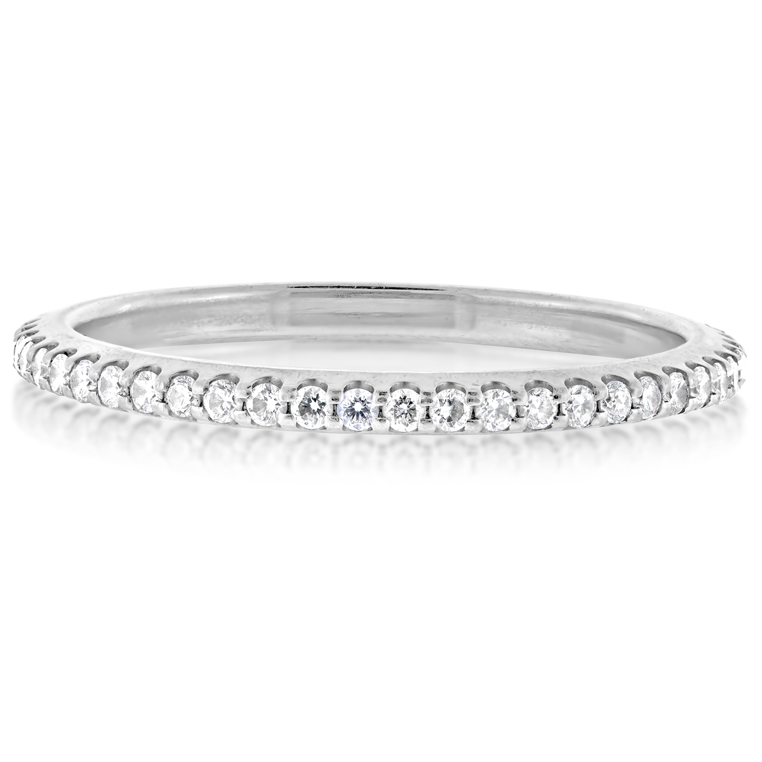 Pavé-set Diamond Eternity Ring | 14K White Gold | 1.2mm