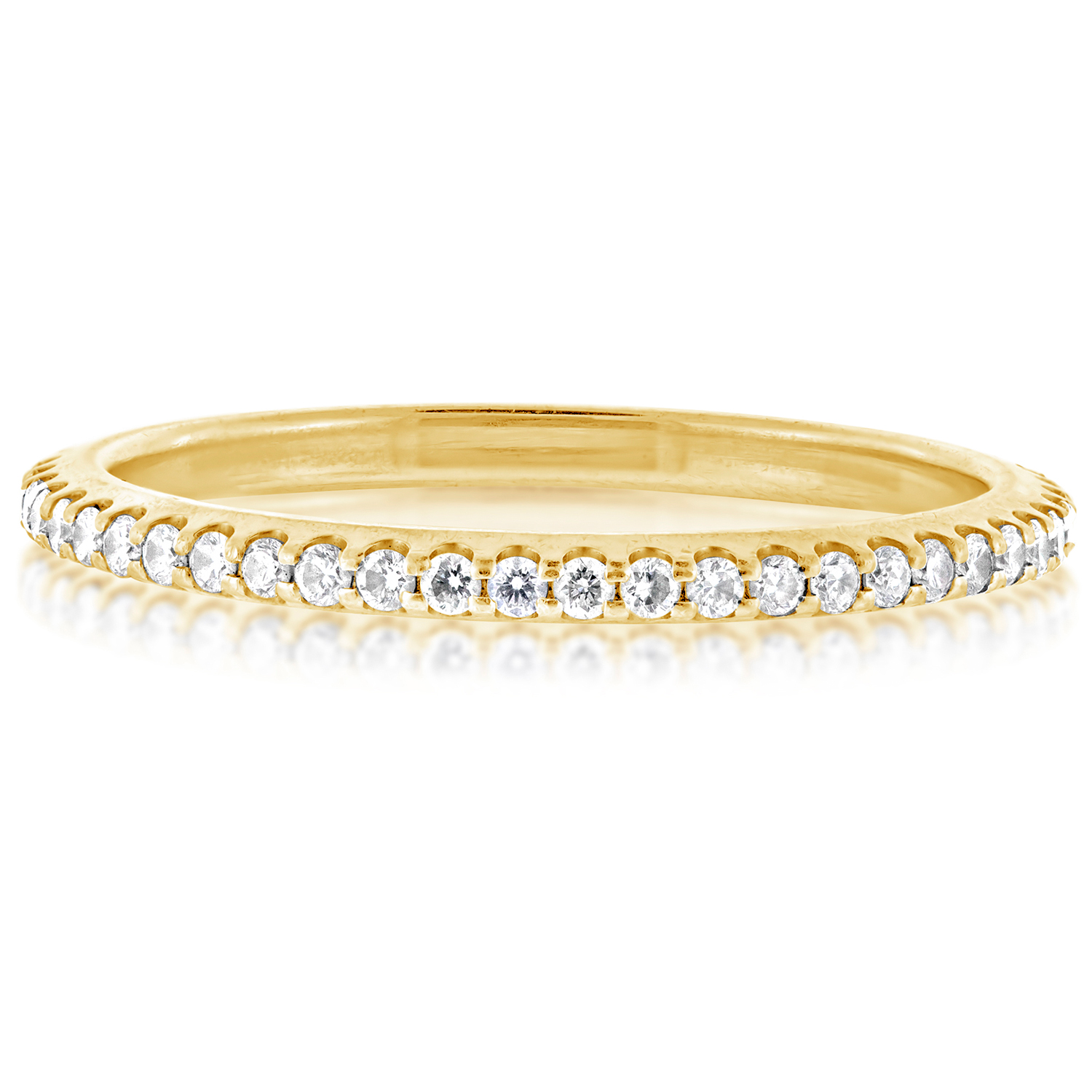 Pavé-set Diamond Eternity Ring | 14K Yellow Gold | 1.2mm