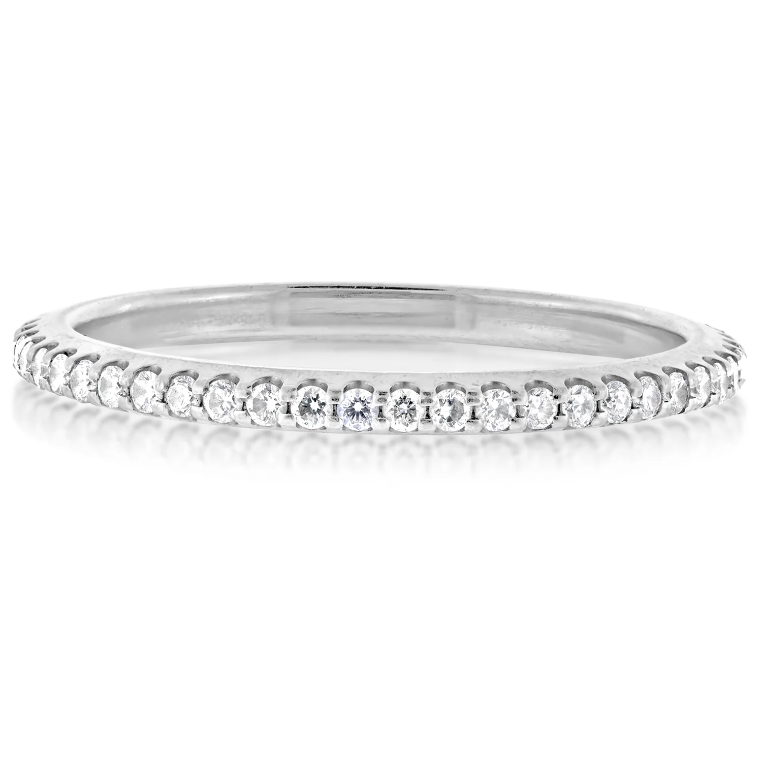 Pavé-set Diamond Eternity Ring | 18K White Gold | 1.2mm