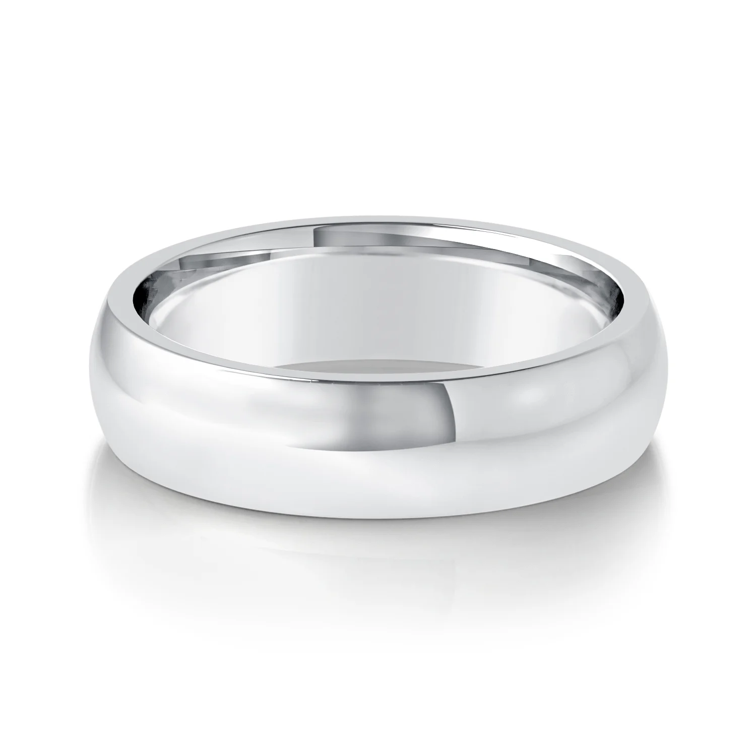 Mens | Classic Ring Comfort Fit | 14K White Gold | 6mm