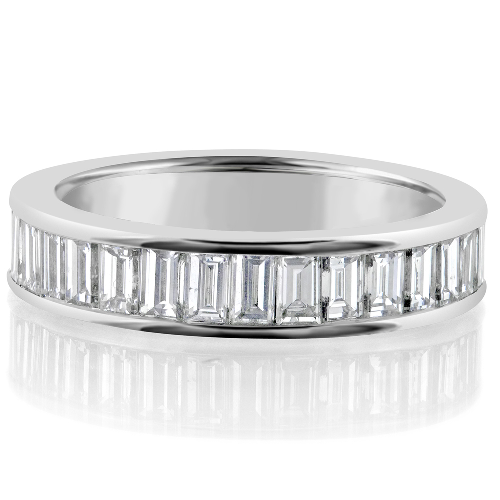 One piece Mens 14 karat white gold wide diamond band ring – LUCKY JEWELERS