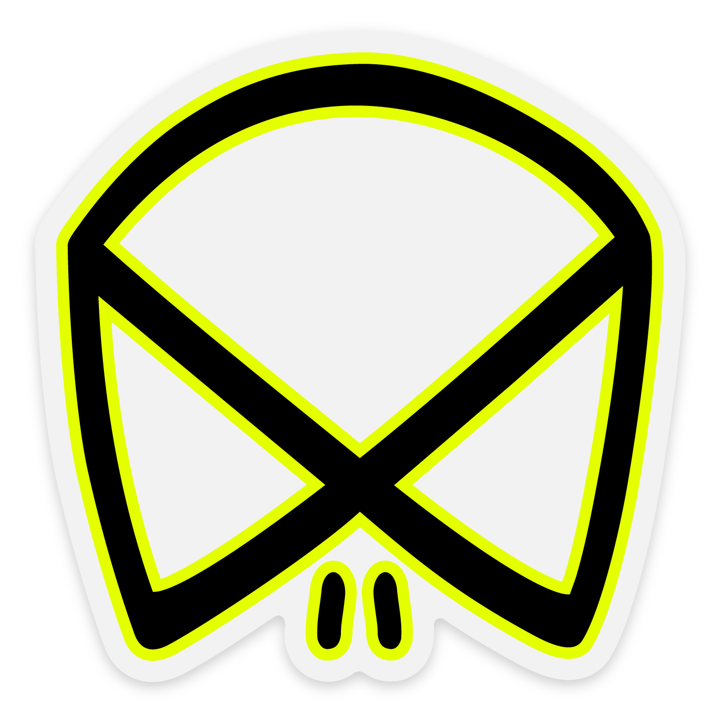 BOBUTAH "DUBIOUS HIT" SKULL LOGO SLAPPY IN BLACK AND Hi-VIS CLEAR (STICKER)