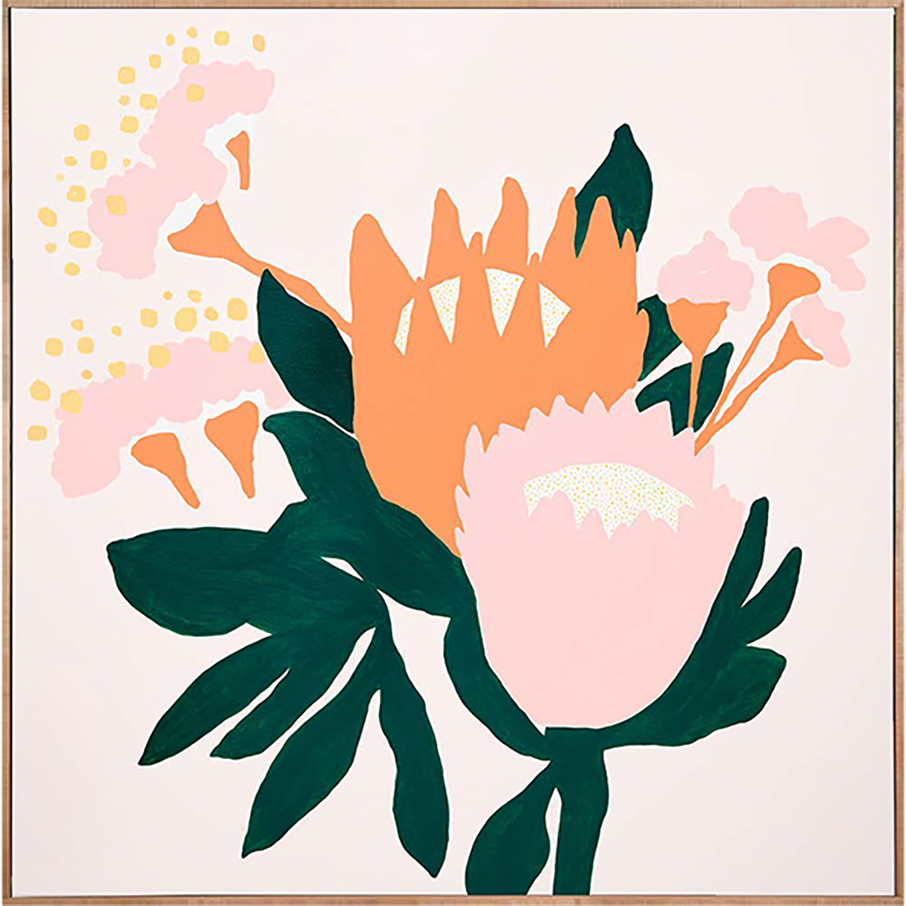 King Protea acrylic on linen 60 x 60cm