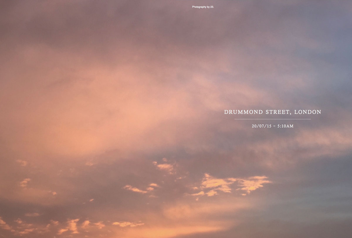 The sky above Astanga Yoga London