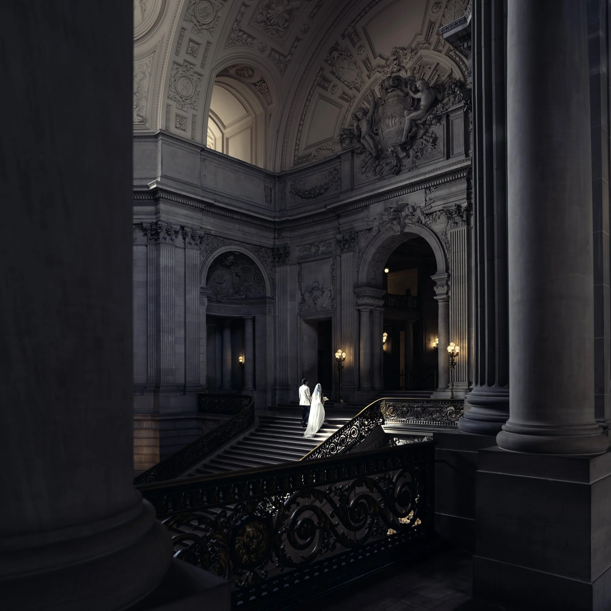 Editorial SF City Hall Wedding Photography