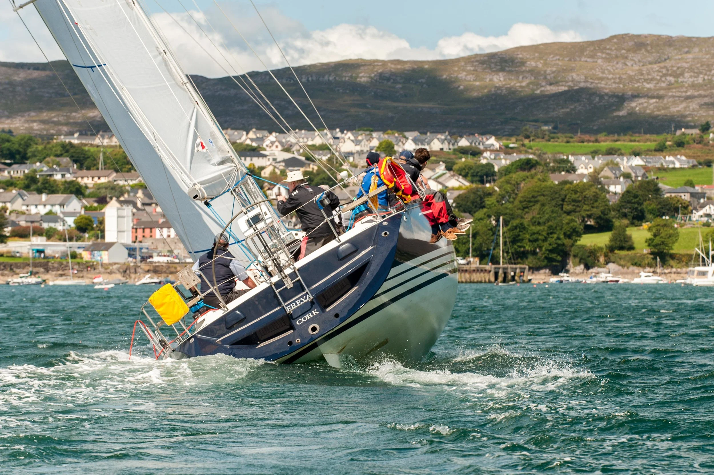 Sailing yacht 'Freya' in action during Calves Week 2017.