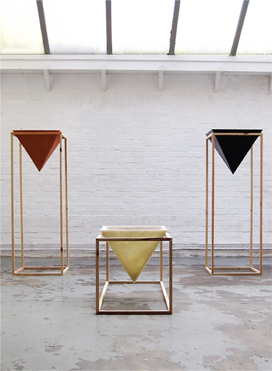   Dripping, &nbsp;wood, terracotta clay, wax, steel, dimensions variable, 2012 