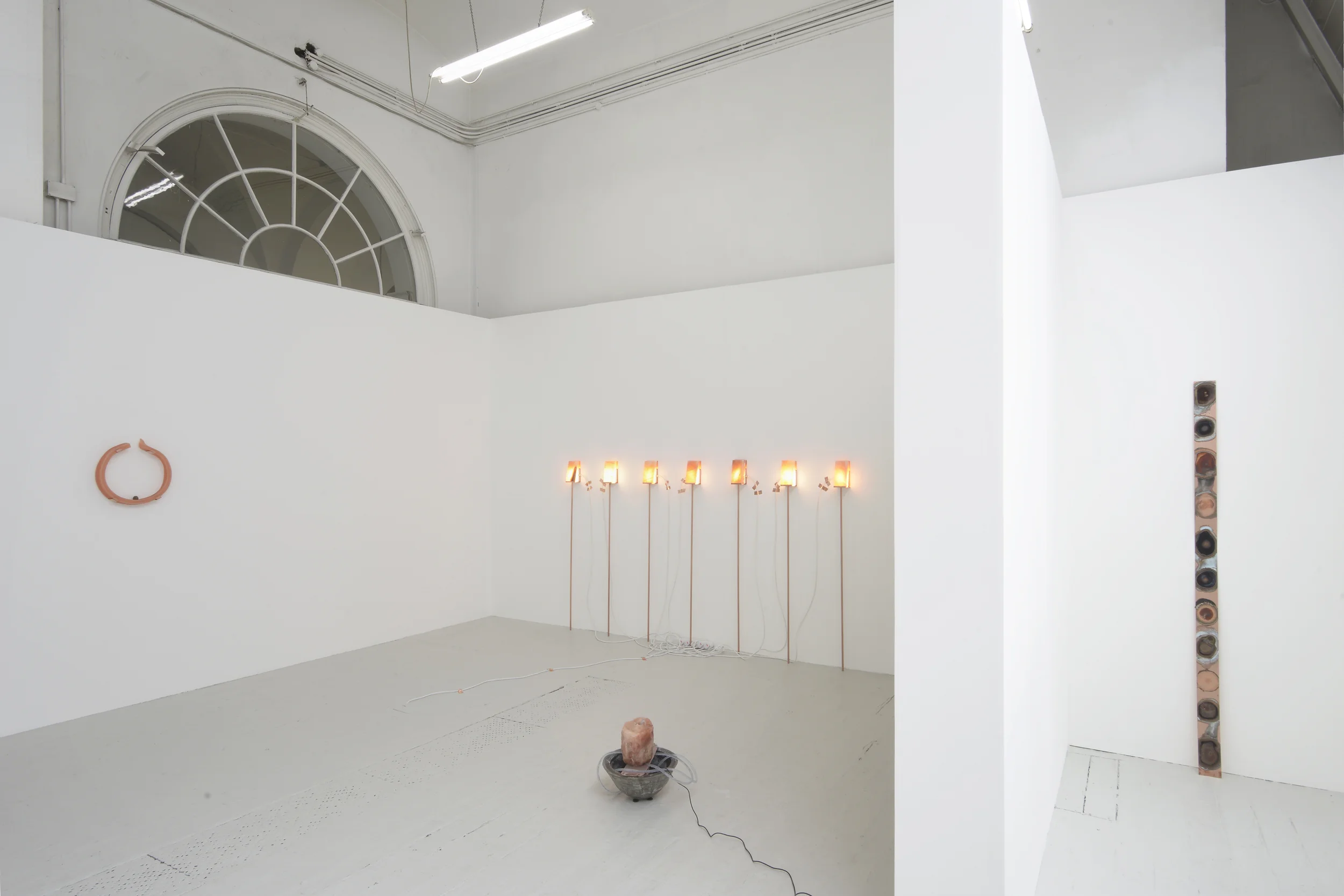  Installation view,&nbsp; Capsules I-VII, Ouroboros, Solve et Coagula, Traces  (anti-clockwise)  (Photo by Andy Keate) 