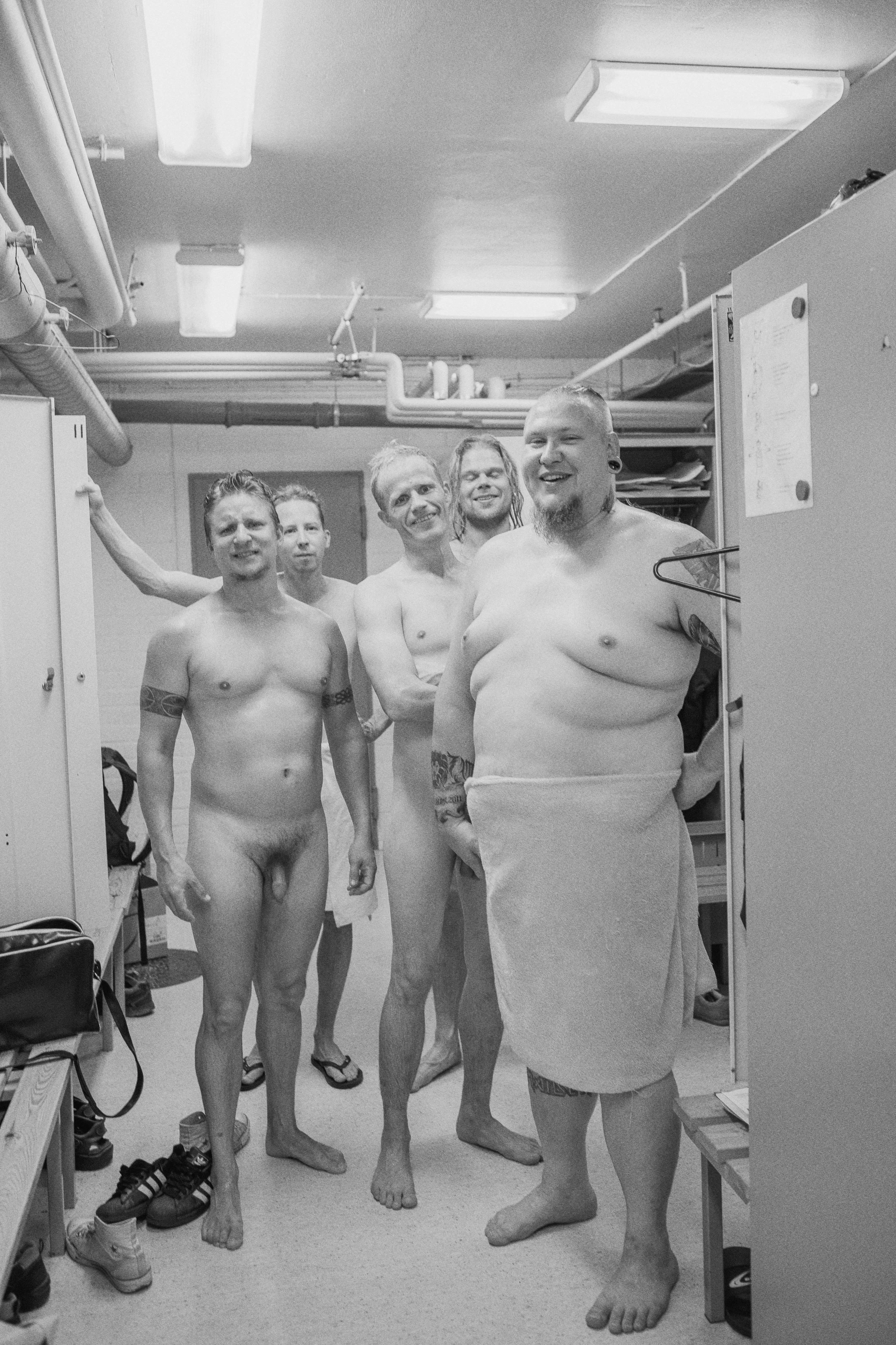 Jon, Teemu, Mikko, Lauri and Jani going for after work sauna. Turku, 2013. 