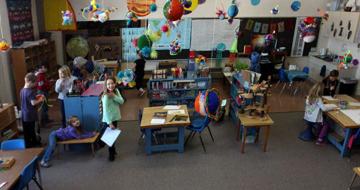  Art is an everyday occurrence in the classroom. Here students have created planets to enrich their learning of our solar system. In addition to art being incorporated into the curriculum, lower-elementary students occasionally&nbsp;have the opportun