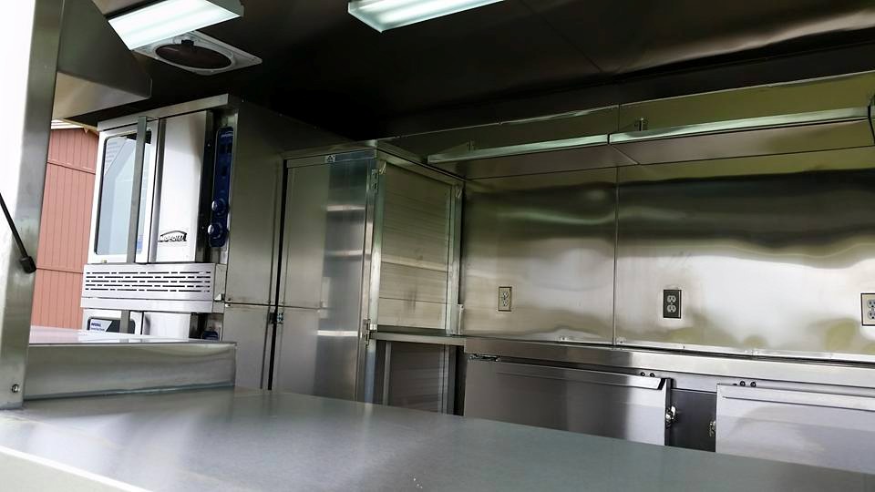 Stainless steel walls and shelves