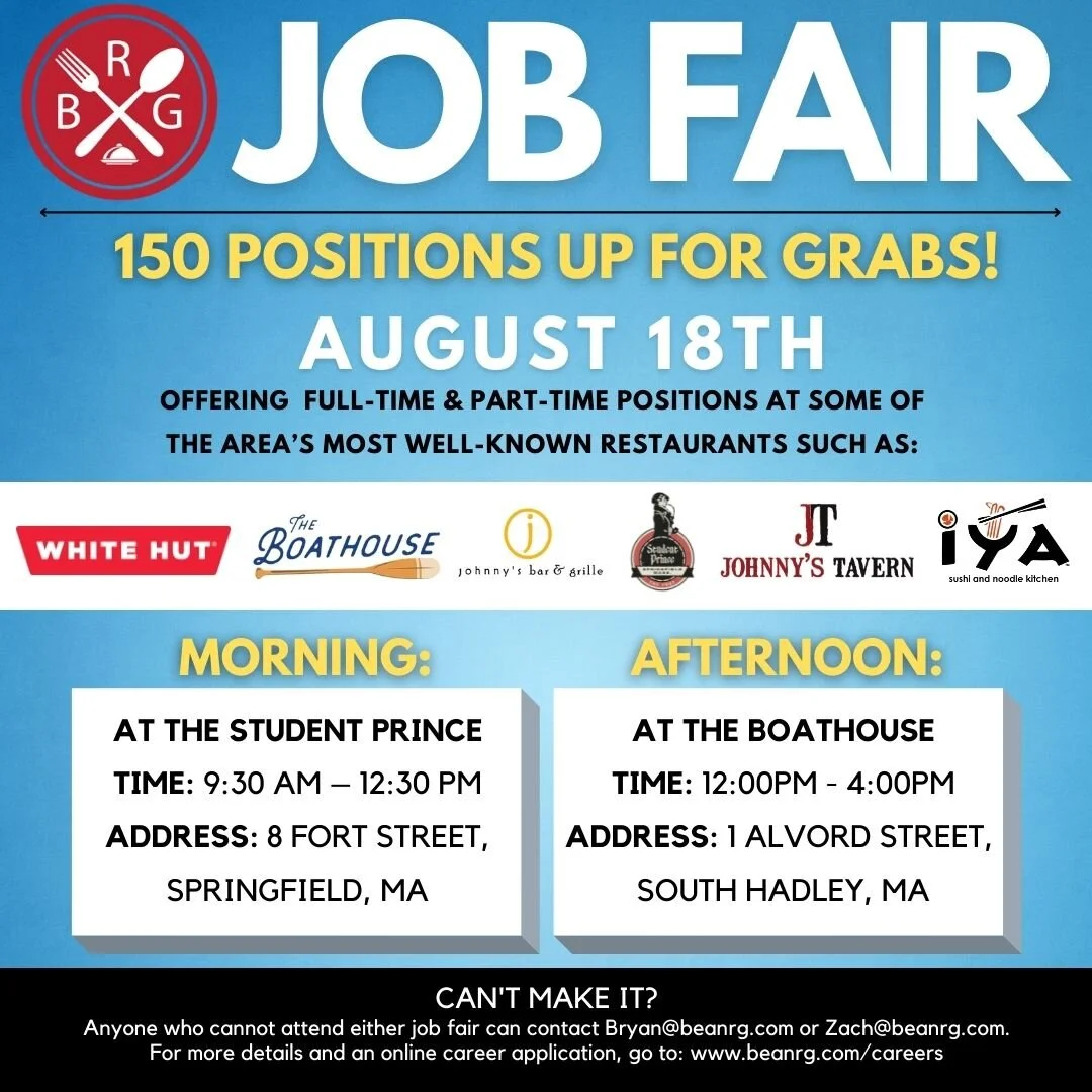 150 positions are up for grabs at two local job fairs hosted by Bean Restaurant Group