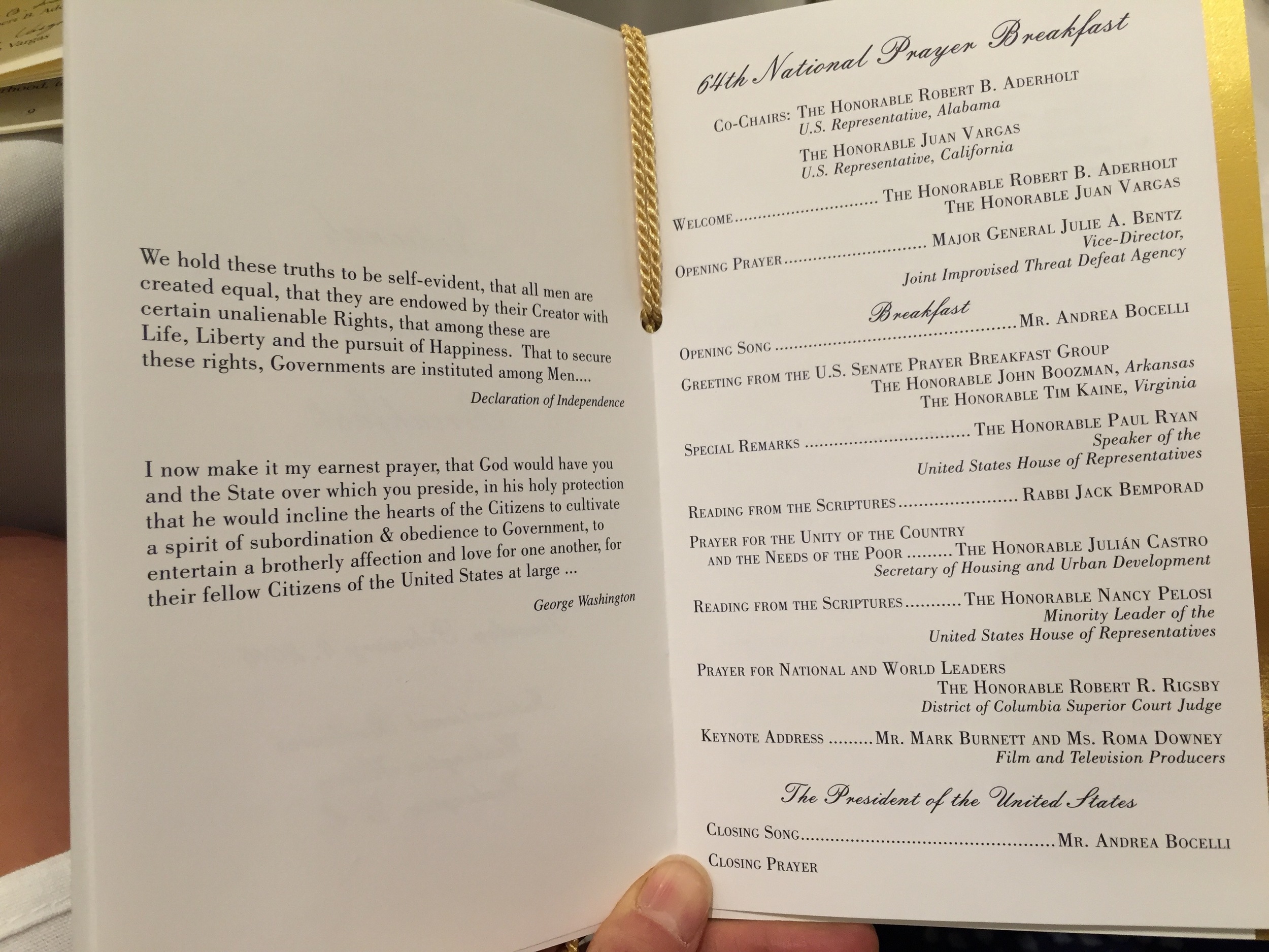 The main program from the breakfast.
