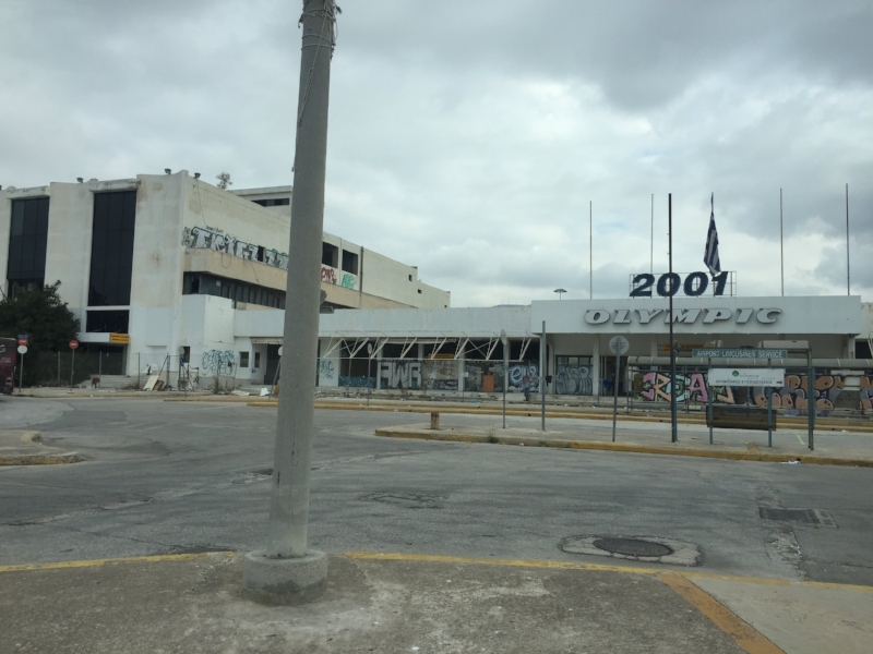 One of the refugee centers we visited in an airport abandoned after the 2004 Athens Olympics