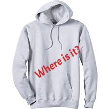 My son's nonexistent sweatshirt. It was supposed to have the logo of his favorite school.