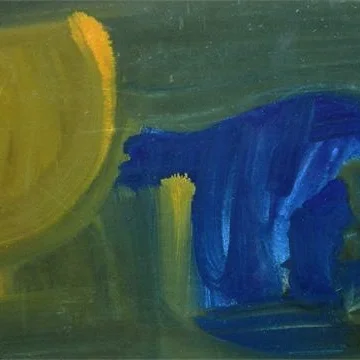 Crossley Bob (1912-2010) Double Image Gouache 1962 signed & dated framed 18x23cm.jpg