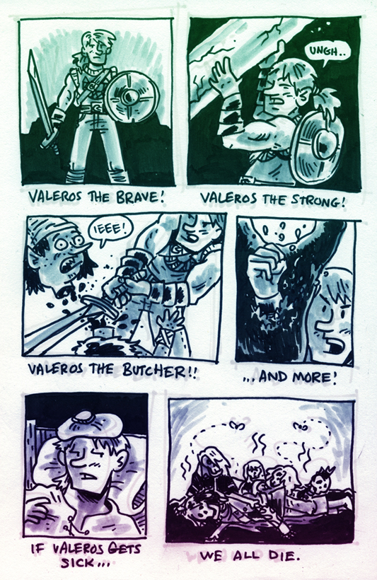 What would we do without our favorite fighter, and his trusty +1 sword, Talon? Die. We'd all die.