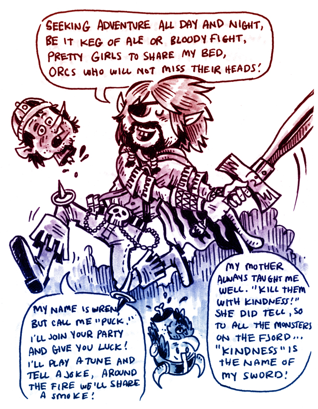 I've created a Gnome Bard character for a one-off "Tomb of Horrors" game. I'm assuming Wren will die and not make it through the Tomb, but I'm enjoying creating him anyway.
