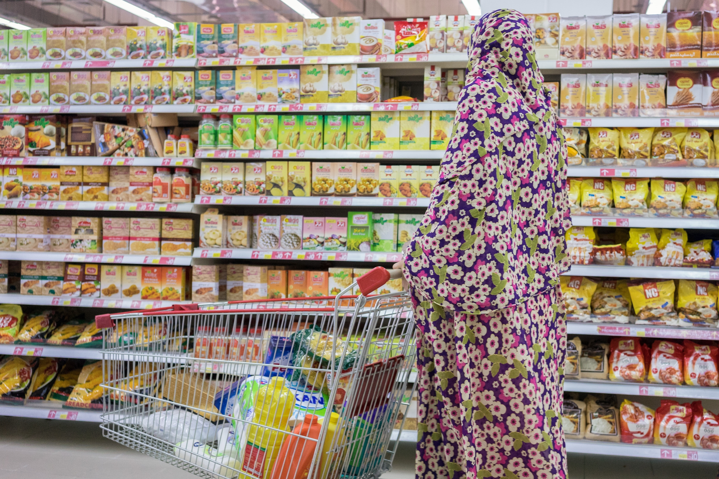  A woman shops at Hyperstar, a highly successful hypermarket brand introduced by French firm Carrefour in partnership with Majid al Futtaim, a Dubai-based conglomerate. Hyperstar locations typically anchor larger mall developments, in this case the P