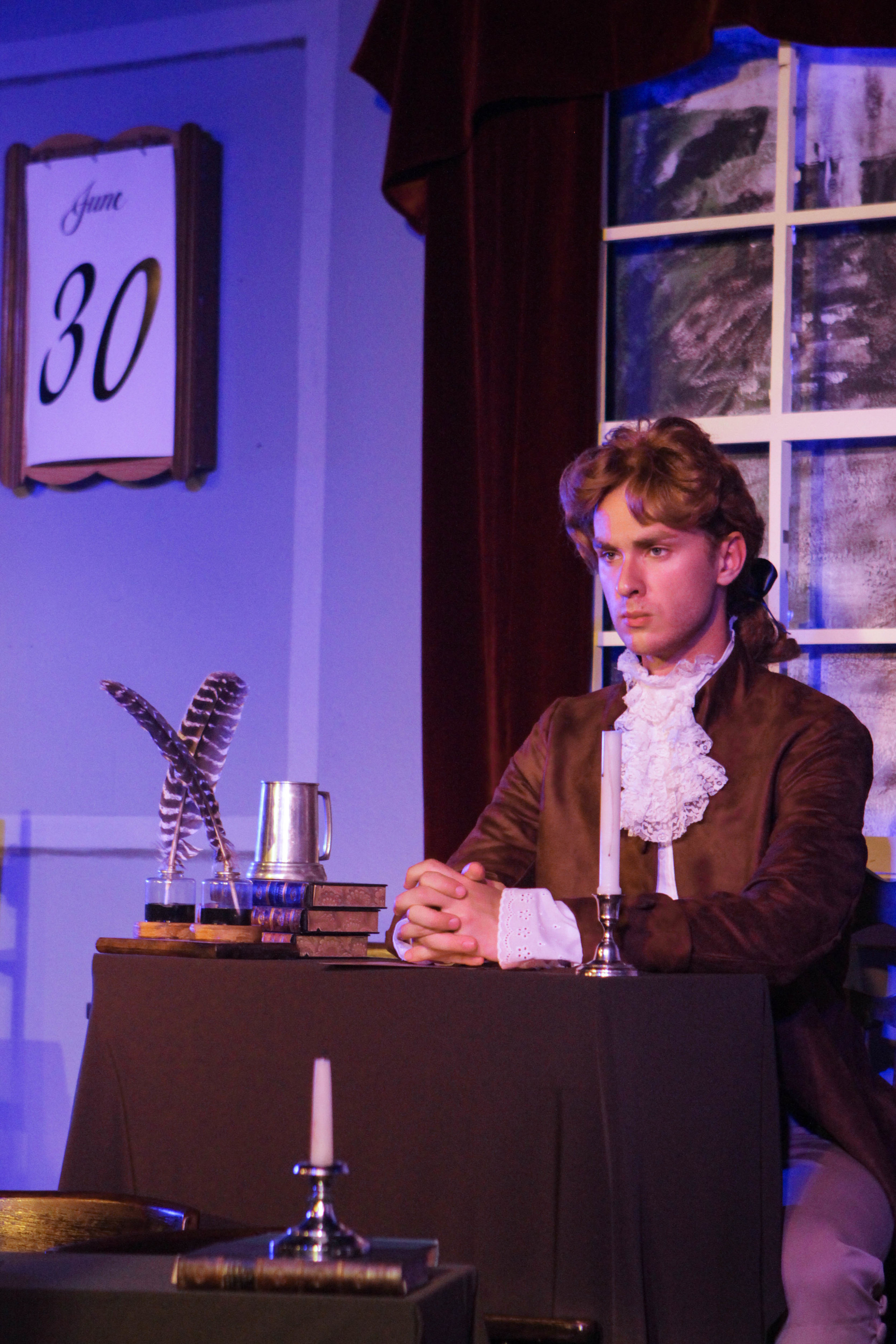 Noah Chudy as Thomas Jefferson.