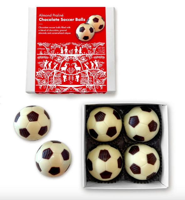 Almond Praliné Chocolate Soccer Balls