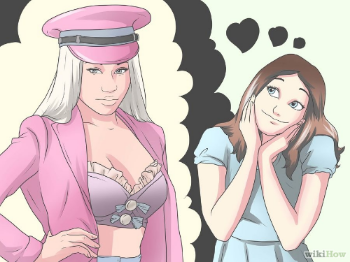 Illustration from "How to dress like Nicki Minaj" on WikiHow ; uploaded by Wikivisual. 