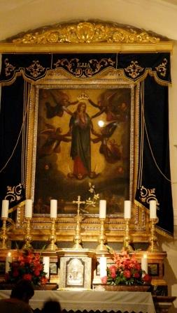 A focus point of devotion in the Lady of Ta'Pinu Shrine: the altar, and the Shrine's famous Marian image. Visiting shrines like this are the one and only kind of tourism I enjoy on holiday...