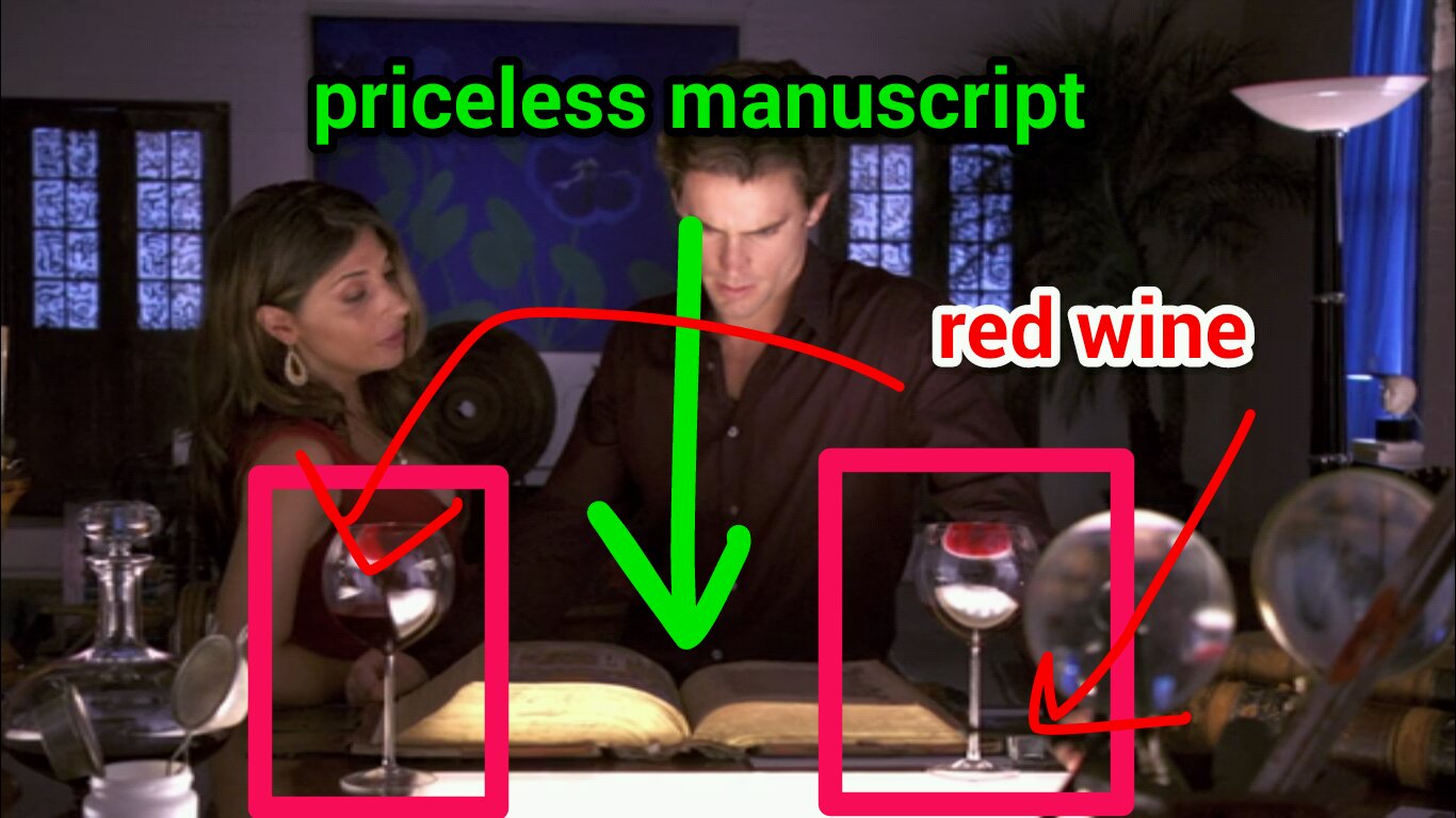 Fig. 1. Red wine is bad for manuscripts. FACT.