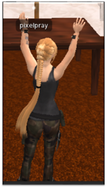 Screenshot of the researcher's SL avatar from the 2011 study, "Pixelated Prayers 1"