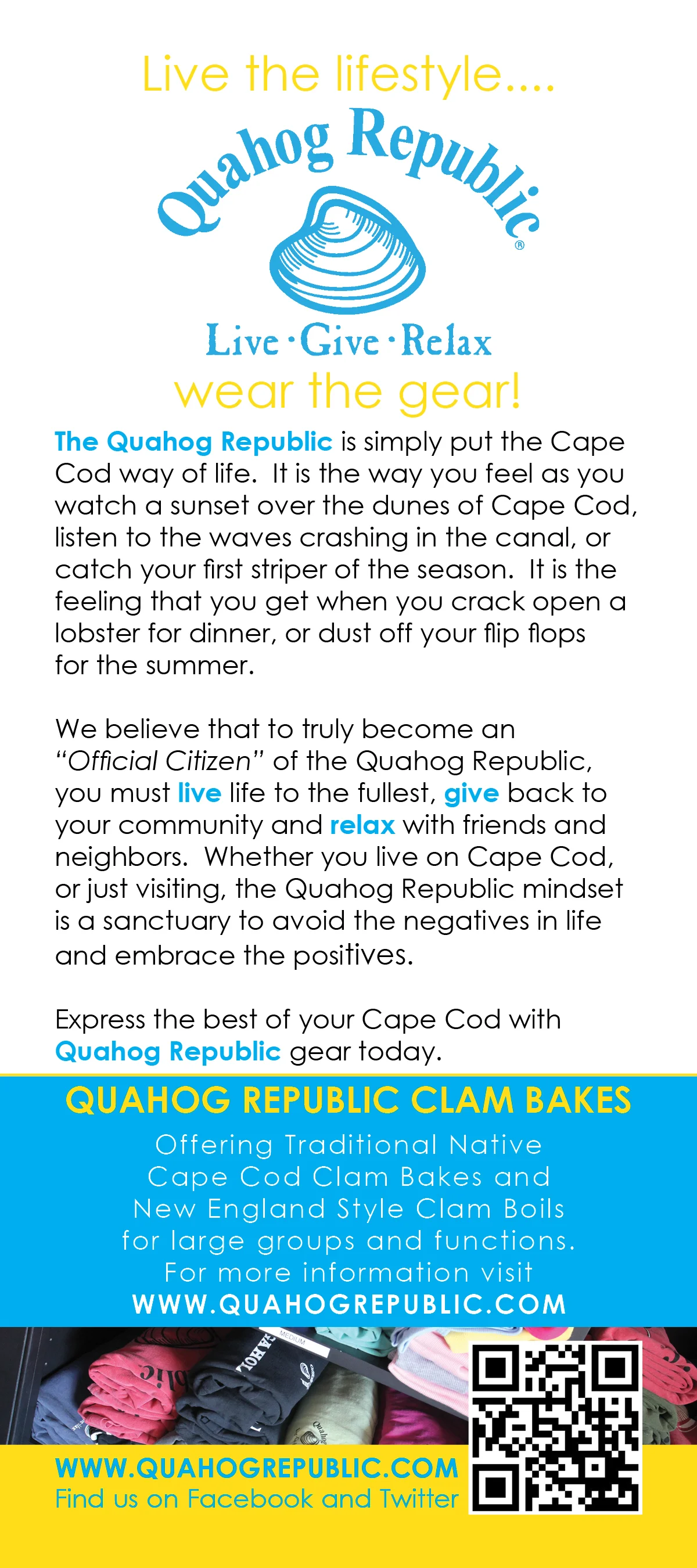 Quahog Republic Rack Card (Back)