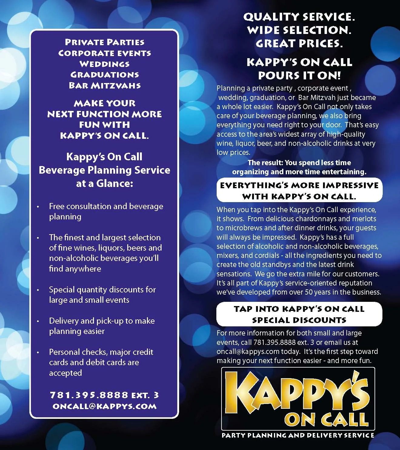 Kappy's On Call Glossy Brochure (Inside)
