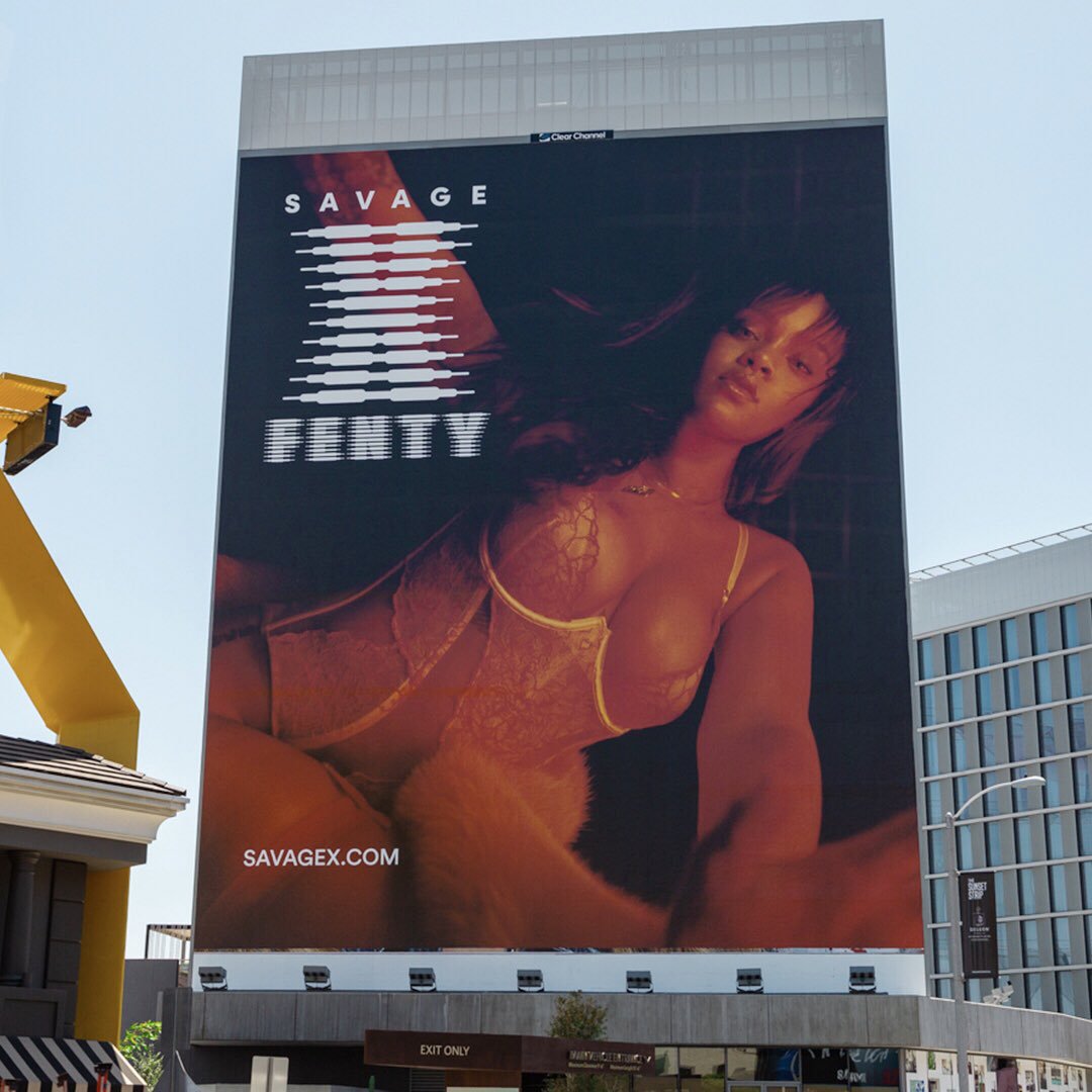 logo development for out of home advertising for savage x fenty for be good studios